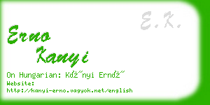 erno kanyi business card
